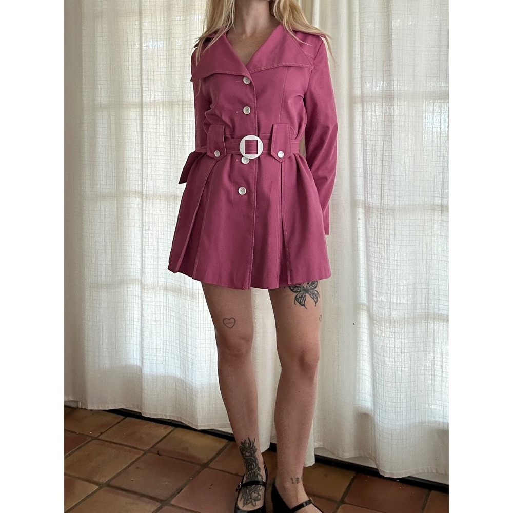Vintage 60s mod purple trench mini